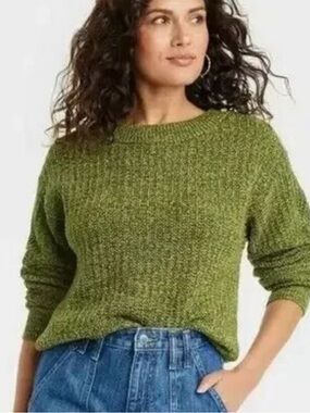 Universal Thread Olive Green Knit Crewneck Sweater